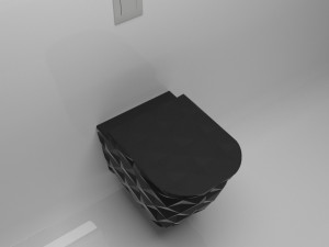 matte black wall mounted toilet 3D 模型