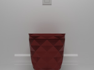 cherry red wall mounted toilet 3Dモデル
