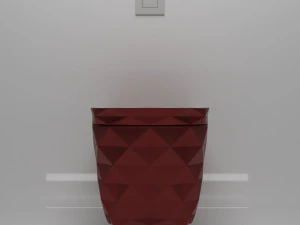 cherry red wall mounted toilet 3D Model