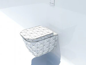 cherry red wall mounted toilet 3D Model