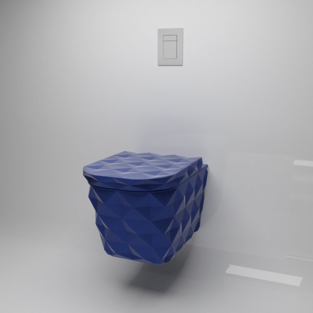 ocean blue wall mounted toilet 3Dモデル .c4d .max .obj .3ds .fbx .stl .blend 