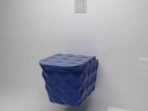 ocean blue wall mounted toilet Modèle 3D