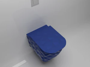 ocean blue wall mounted toilet 3D Model