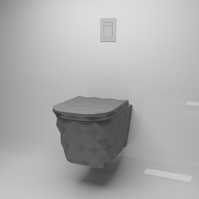 meteor grey wall mounted toilet 3D 模型 .c4d .max .obj .3ds .fbx .stl .blend 