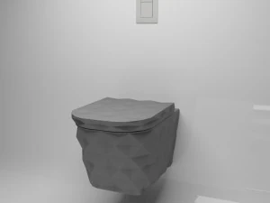 настенный унитаз метеорно-серого цвета 3D Модель