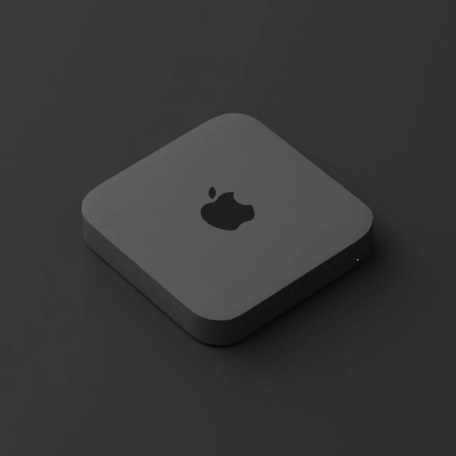 pomme mac mini gris foncé Modèle 3D .c4d .max .obj .3ds .fbx .stl .blend
