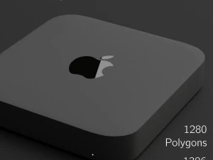 pomme mac mini gris fonc&eacute; Modèle 3D