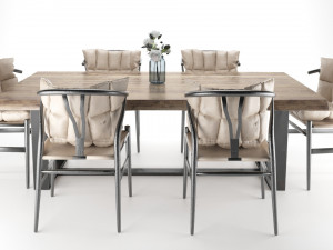 dining set table and chairs 3D Model