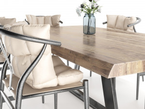 dining set table and chairs 3D Model