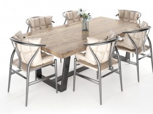 dining set table and chairs 3D Model