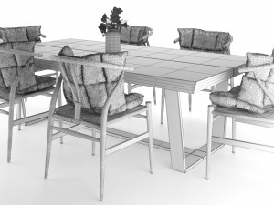dining set table and chairs 3D Model