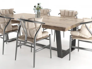 Esstisch und St&uuml;hle 3D Modell