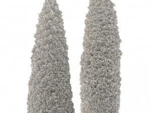 2 golden oriental arborvitae trees 3D Model