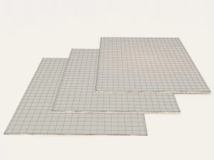3 persian carpets rug model 3D Model