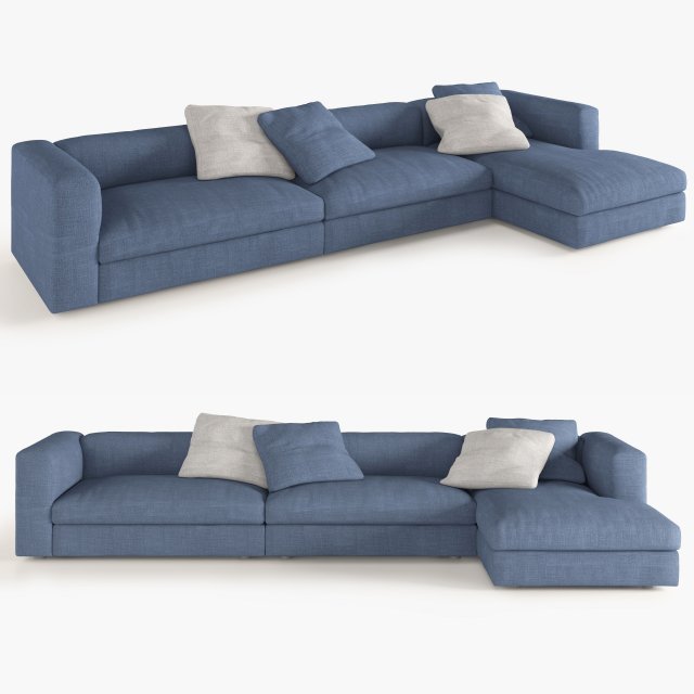 corner sofa semi large size 3D 모델 .c4d .max .obj .3ds .fbx .stl .blend 