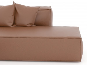 brown leather sectional sofa 3D Модель