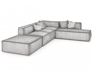brown leather sectional sofa 3D Модель