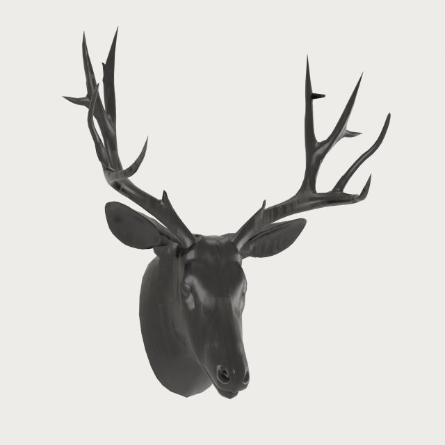 deer mount wall decoration 3D Model .c4d .max .obj .3ds .fbx .stl .blend 