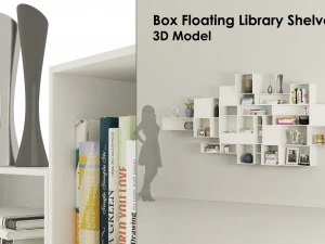 Boxed floating Library shelves 3D Model