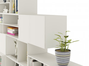 Boxed floating Library shelves 3D Model