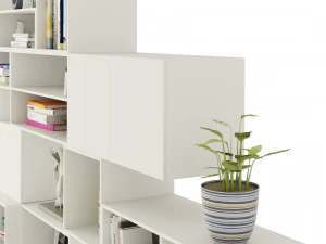 Boxed floating Library shelves 3D Model