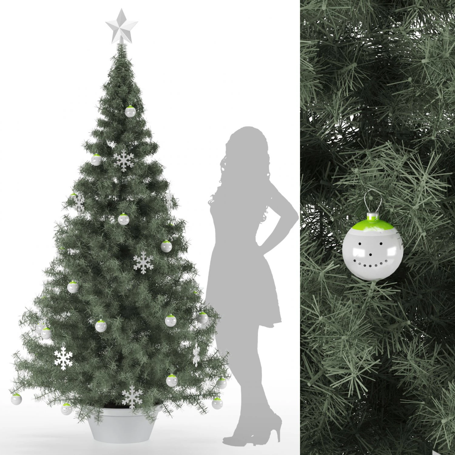 Of Christmas decoration tree 3D Model .c4d .max .obj .3ds .fbx .stl .blend