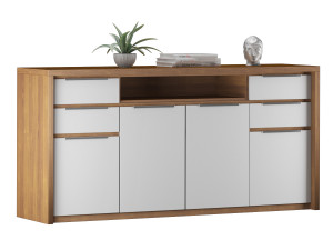 Buffet sideboard table with decoration set 3D Model