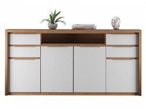 Buffet sideboard table with decoration set 3D Model