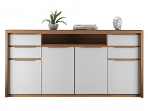 Buffet sideboard table with decoration set 3D Model