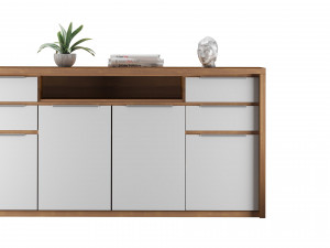 Buffet sideboard table with decoration set 3D Model