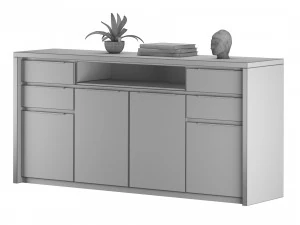 Buffet sideboard table with decoration set 3D Model