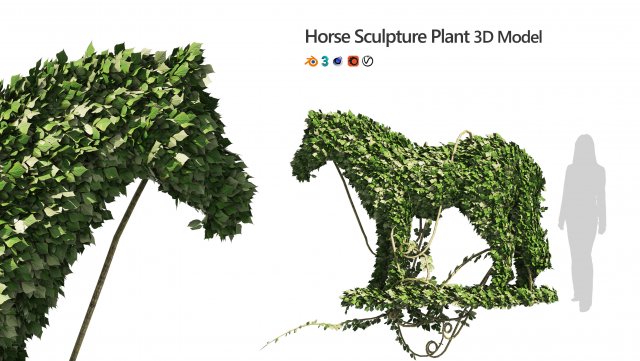 Topiary horse sculpture plant 3D-Modell .c4d .max .obj .3ds .fbx .stl .blend 