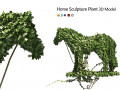 Topiary horse sculpture plant 3D Models