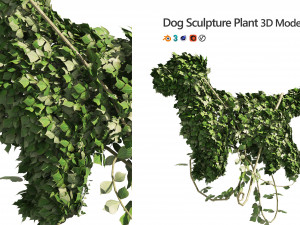 Topiary Dog sculpture plant 3D Models