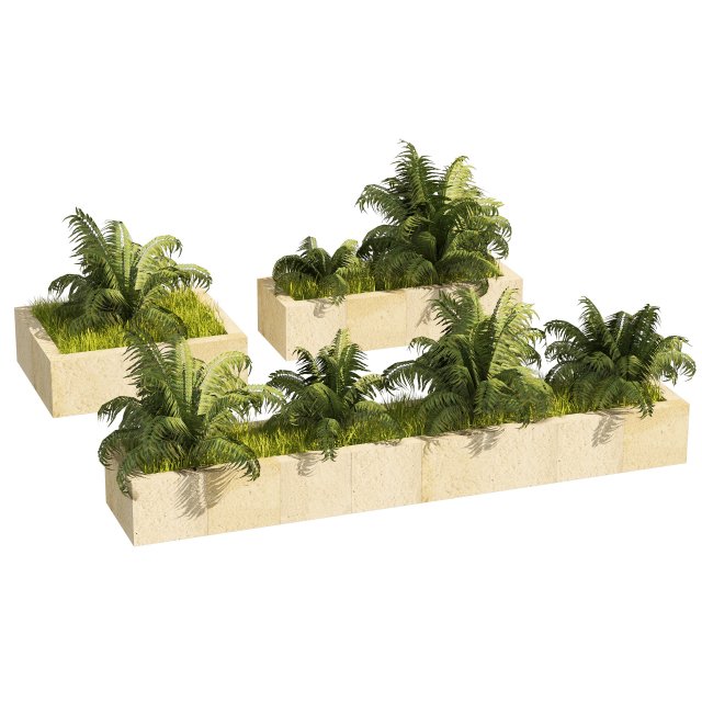3 Street border plant 3D Model .c4d .max .obj .3ds .fbx .stl .blend 