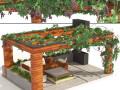 Grape Vine Pergola with furniture 3D 모델