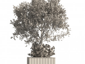 Outdoor tree flower wood pot 3D Model