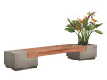 Outdoor bench with Bird Of Paradise flower 3D Model