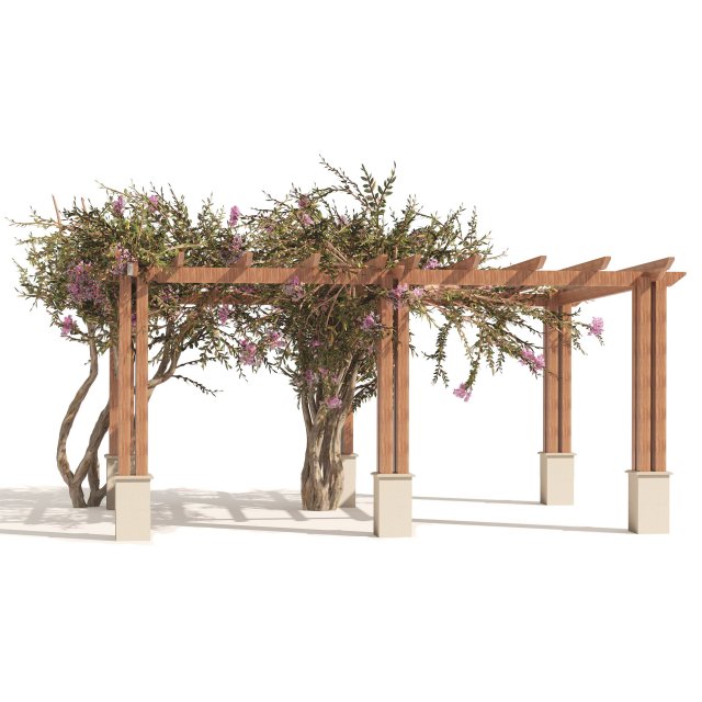 Crape myrtle pergola 3D Модель .c4d .max .obj .3ds .fbx .stl .blend 