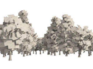 Acer Saccharum summer autumn forest trees 3D Model