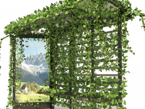 3 Bus Station with Climbing plant Model 3D