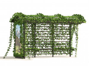 3 Bus Station with Climbing plant Model 3D
