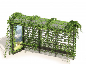 3 Bus Station with Climbing plant Model 3D
