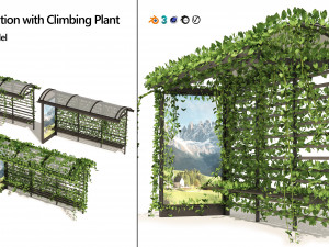 3 Bus Station with Climbing plant Model 3D