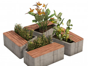 Modular Planters 3D Model