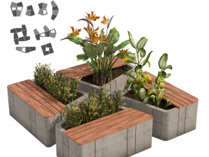 Modular Planters 3D Модель