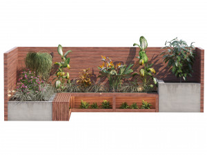 Corner bench seating with planter Modelo 3D