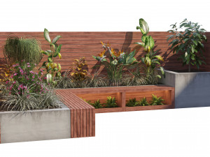 Corner bench seating with planter Modelo 3D