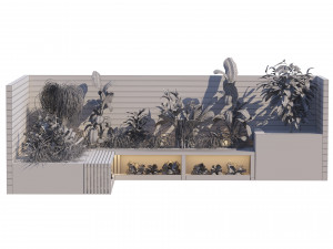 Corner bench seating with planter Modelo 3D