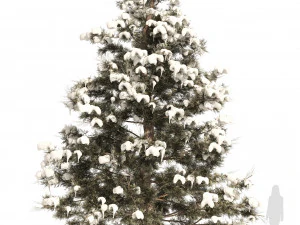 Inverno Juniperus virginiana com neve Modelo 3D